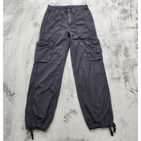 American Eagle Outfitters Pants - American Eagle Pants Womens 4 Dark Gray Faded Black Baggy Cargo Jogger High Rise
